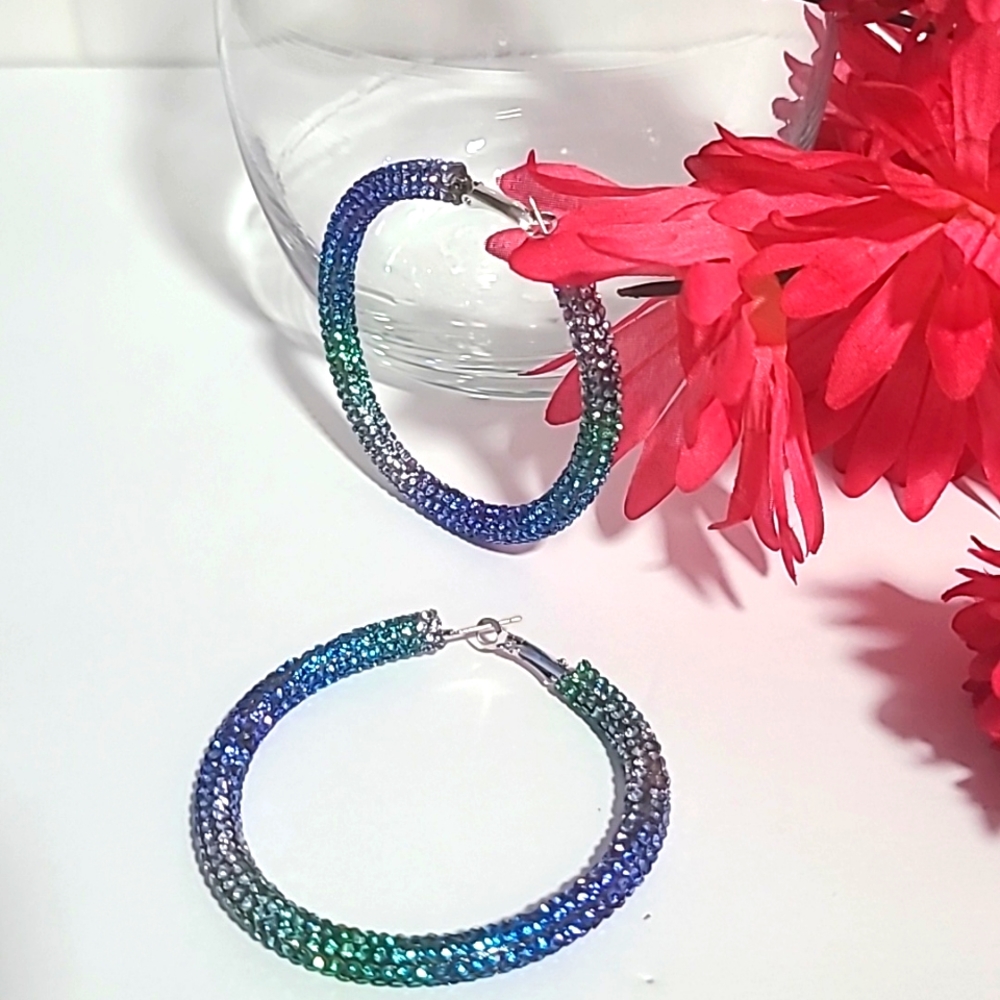Faux Crystal Hoop Earring